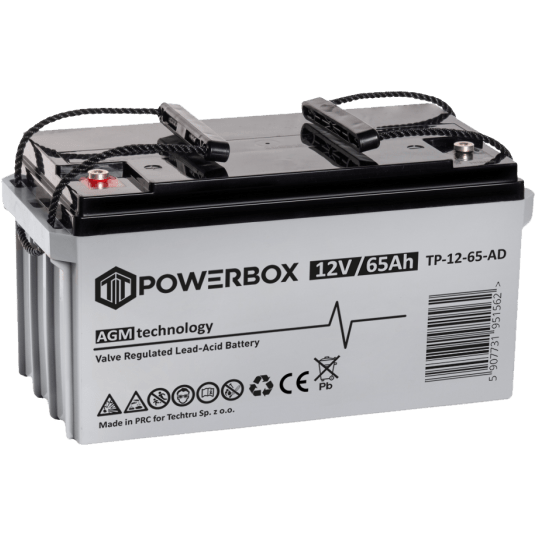 POWERBOX Akumulator VRLA AGM 12V 65Ah (Żywotność 10-12 lat)