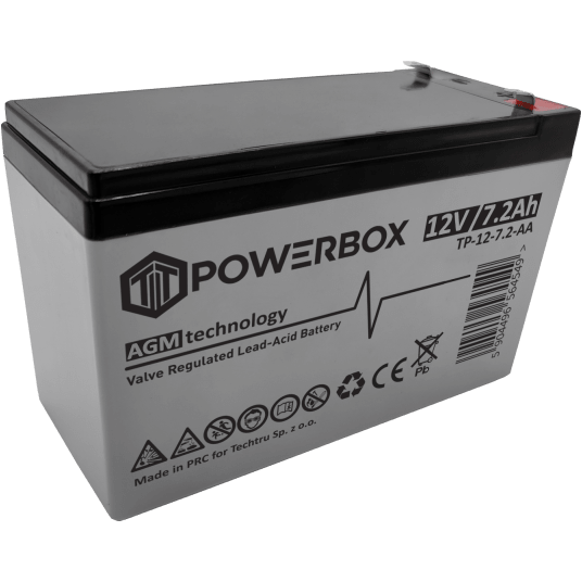 POWERBOX Akumulator VRLA AGM 12V 7,2Ah (Żywotność 6-9 lat)