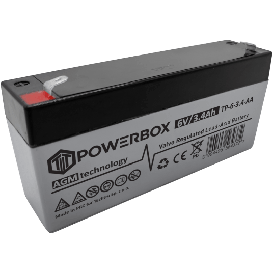 POWERBOX Akumulator VRLA AGM 6V 3,4Ah (Żywotność 6-9 lat)