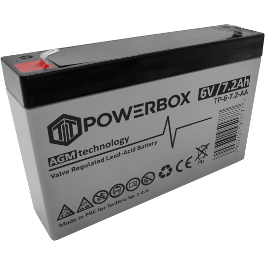 POWERBOX Akumulator VRLA AGM 6V 7,2Ah (Żywotność 6-9 lat)