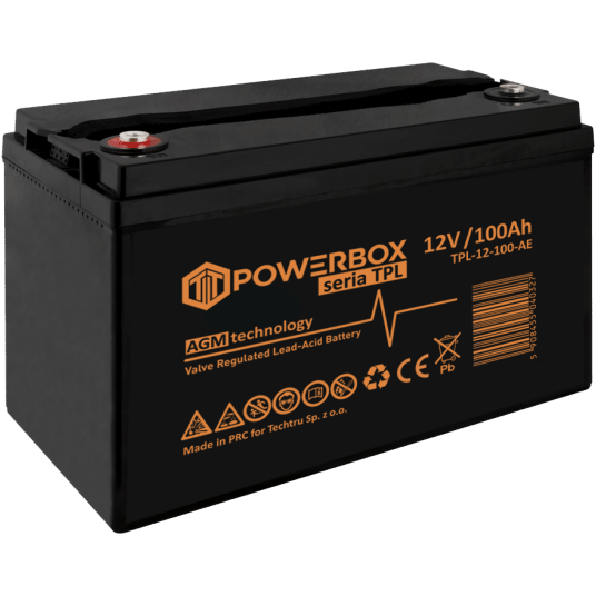 POWERBOX TPL Akumulator VRLA AGM 12V 100Ah (Żywotność 12 lat)