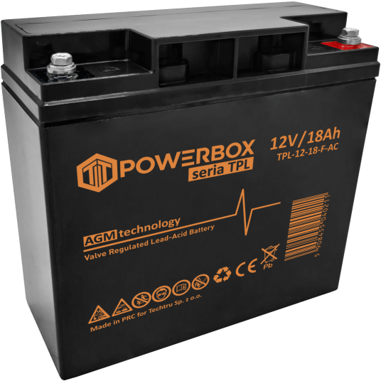 POWERBOX TPL Akumulator VRLA AGM 12V 18Ah (F) (Żywotność 10-12 lat)
