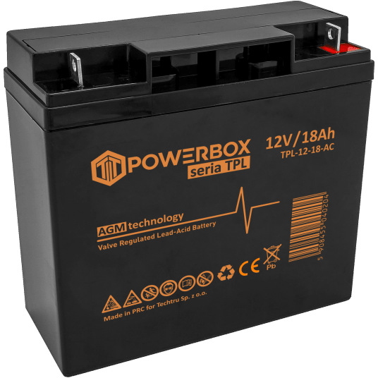 POWERBOX TPL Akumulator VRLA AGM 12V 18Ah (Żywotność 10-12 lat)