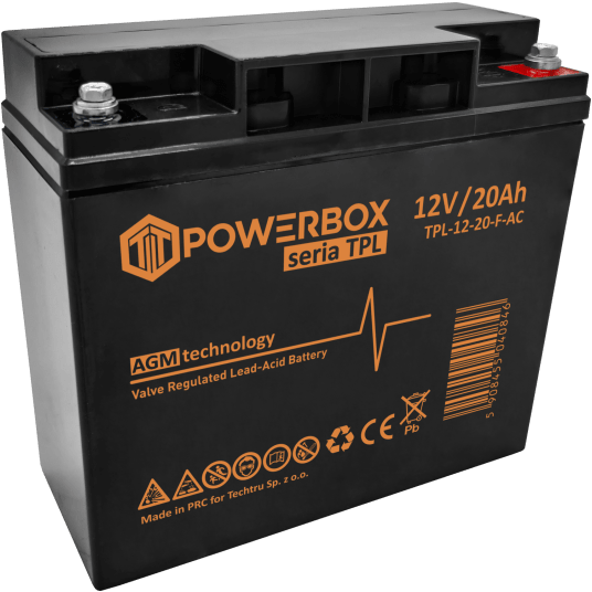 POWERBOX TPL Akumulator VRLA AGM 12V 20Ah (F) (Żywotność 10-12 lat)