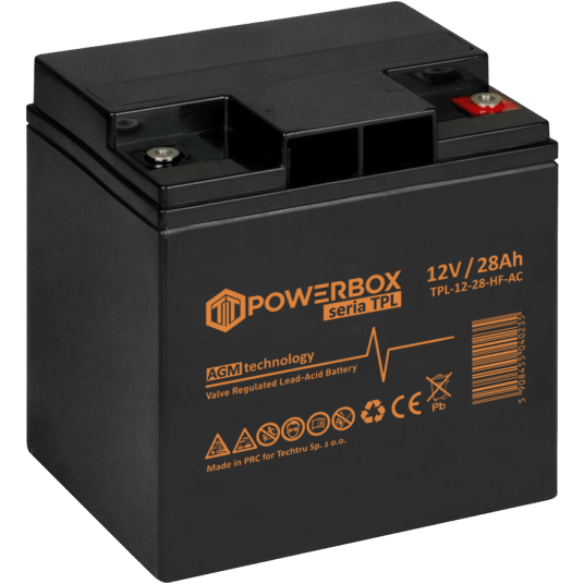 POWERBOX TPL Akumulator VRLA AGM 12V 28Ah (HF) (Żywotność 10-12 lat)