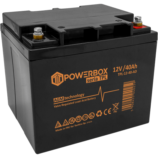POWERBOX TPL Akumulator VRLA AGM 12V 40Ah (Żywotność 12 lat)