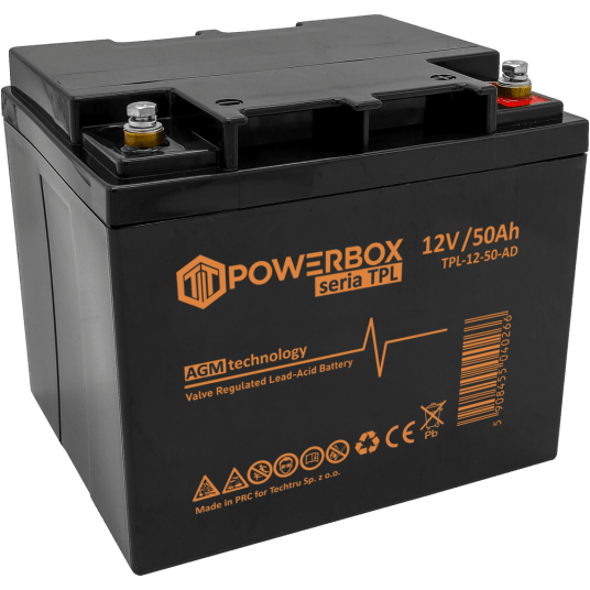 POWERBOX TPL Akumulator VRLA AGM 12V 50Ah (Żywotność 12 lat)