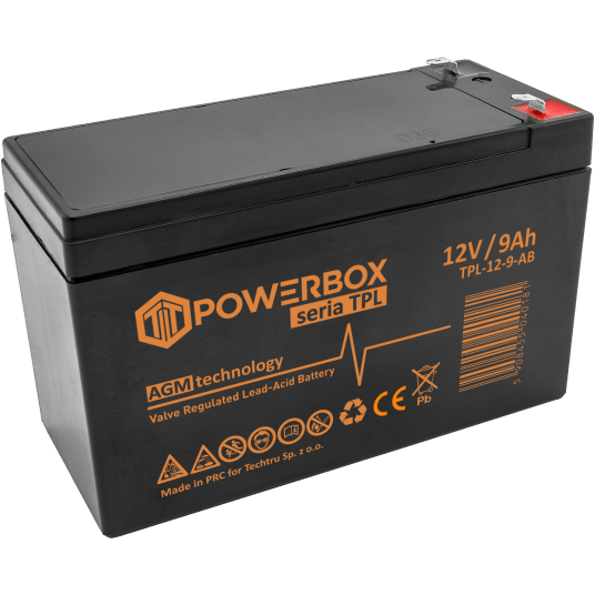 POWERBOX TPL Akumulator VRLA AGM 12V 9Ah (Żywotność 10-12 lat)