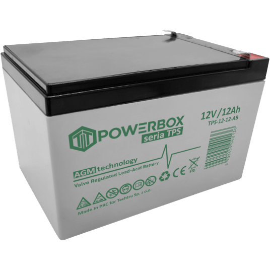 POWERBOX TPS Akumulator VRLA AGM 12V 12Ah (T2) (Żywotność 6-9 lat)