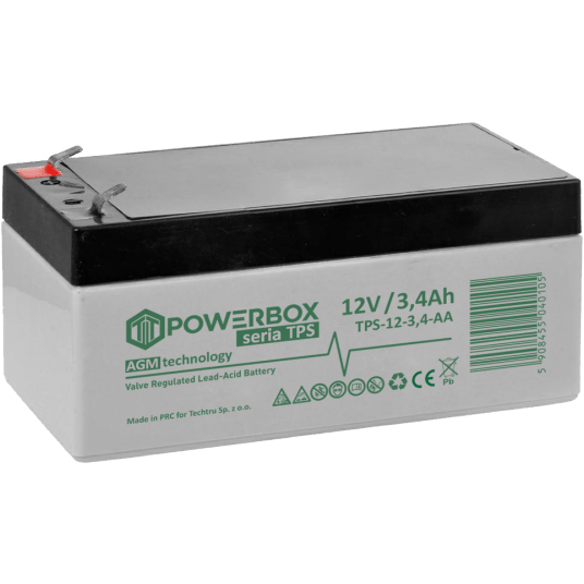 POWERBOX TPS Akumulator VRLA AGM 12V 3,4Ah (Żywotność 6-9 lat)