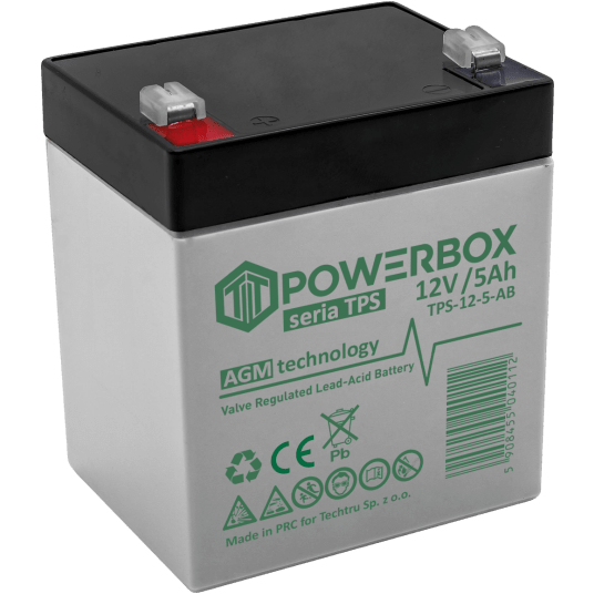 POWERBOX TPS Akumulator VRLA AGM 12V 5Ah (Żywotność 6-9 lat)