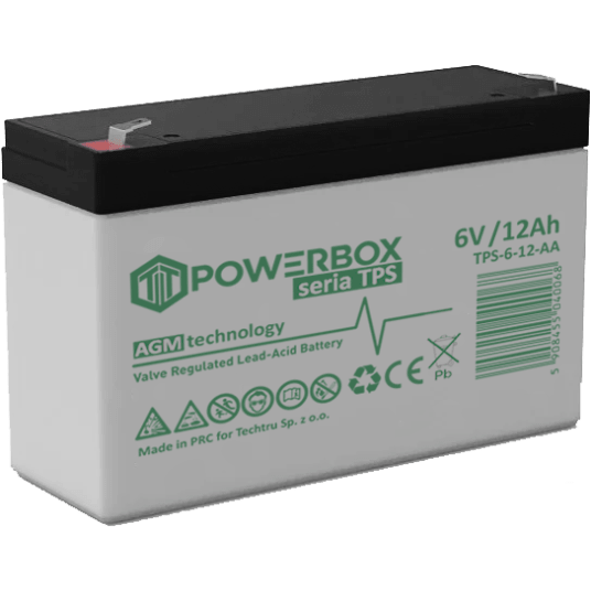 POWERBOX TPS Akumulator VRLA AGM 6V 12Ah (Żywotność 6-9 lat)