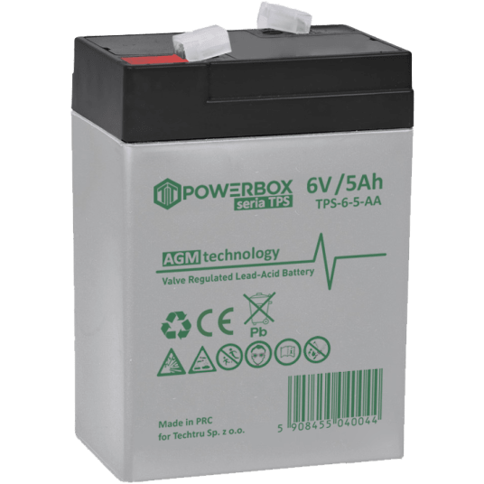 POWERBOX TPS Akumulator VRLA AGM 6V 5Ah (Żywotność 6-9 lat)