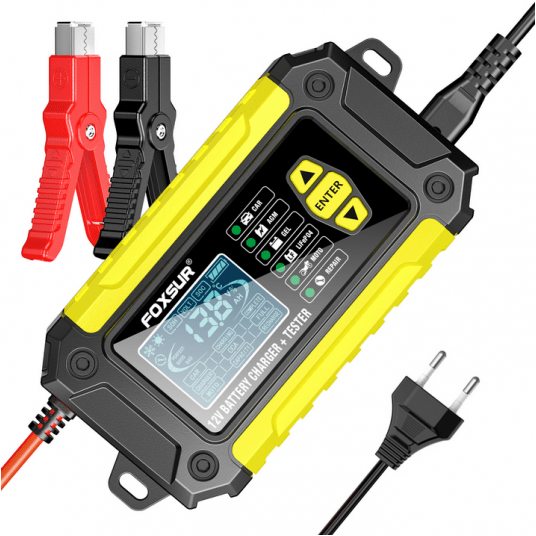 Prostownik mikroprocesorowy/Tester/LiFePO4 FOXSUR FTC-1206 12V 6A (Yellow) -zdjęcie numer 1