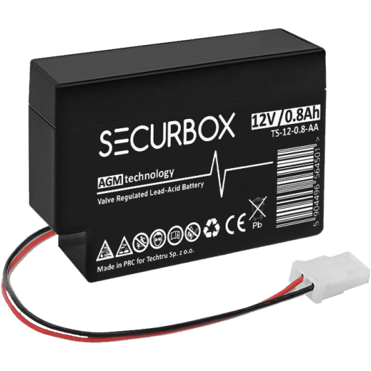 SECURBOX Akumulator VRLA AGM 12V 0,8Ah (Żywotność 5 lat)