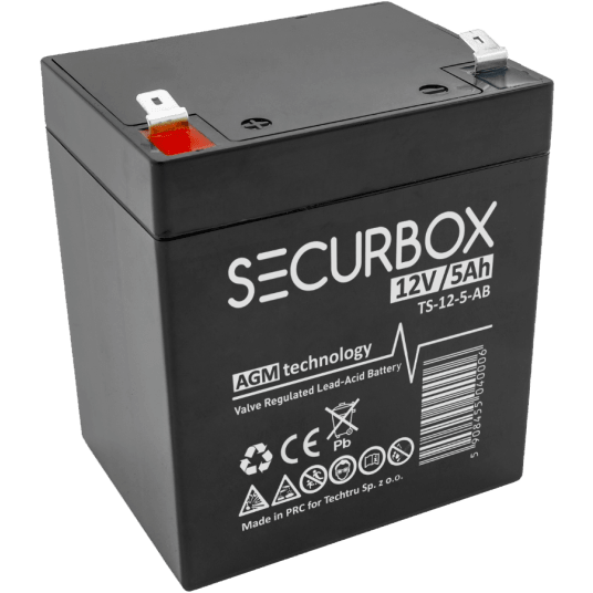 SECURBOX Akumulator VRLA AGM 12V 5Ah (T2) (Żywotność 5 lat)