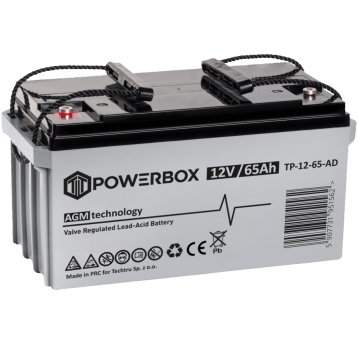 POWERBOX Akumulator VRLA AGM 12V 65Ah (Żywotność 10-12 lat)