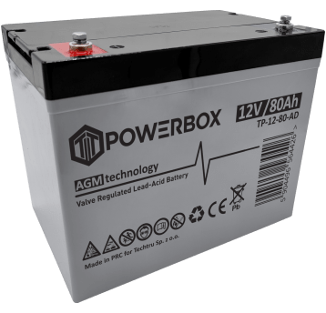 POWERBOX Akumulator VRLA AGM 12V 80Ah (Żywotność 10-12 lat)