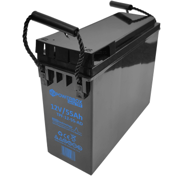 POWERBOX TPF Akumulator Front Terminal 12V 55Ah (Żywotność 10-12 lat)