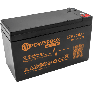 POWERBOX TPL Akumulator VRLA AGM 12V 10Ah (T2) (Żywotność 10-12 lat)