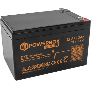 POWERBOX TPL Akumulator VRLA AGM 12V 12Ah (T2) (Żywotność 10-12 lat)