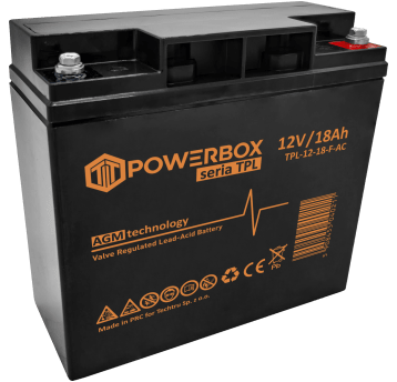POWERBOX TPL Akumulator VRLA AGM 12V 18Ah (F) (Żywotność 10-12 lat)