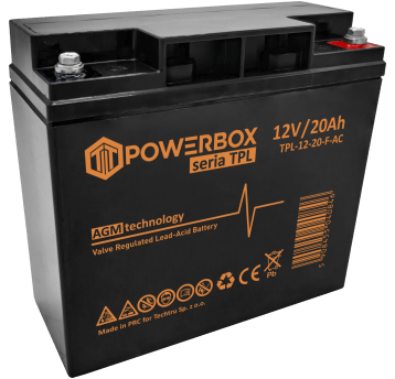 POWERBOX TPL Akumulator VRLA AGM 12V 20Ah (F) (Żywotność 10-12 lat)