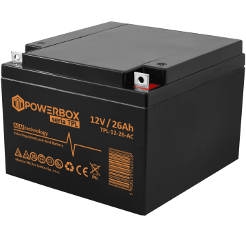 POWERBOX TPL Akumulator VRLA AGM 12V 26Ah (Żywotność 10-12 lat)