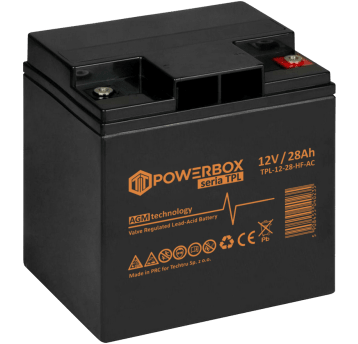 POWERBOX TPL Akumulator VRLA AGM 12V 28Ah (HF) (Żywotność 10-12 lat)