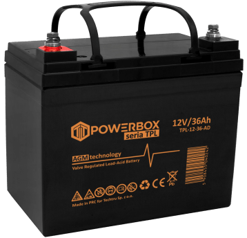 POWERBOX TPL Akumulator VRLA AGM 12V 36Ah (Żywotność 12 lat)
