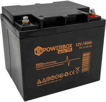 POWERBOX TPL Akumulator VRLA AGM 12V 40Ah (Żywotność 12 lat)