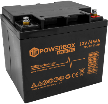 POWERBOX TPL Akumulator VRLA AGM 12V 45Ah (Żywotność 12 lat)