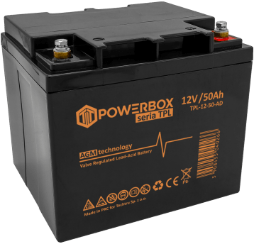 POWERBOX TPL Akumulator VRLA AGM 12V 50Ah (Żywotność 12 lat)