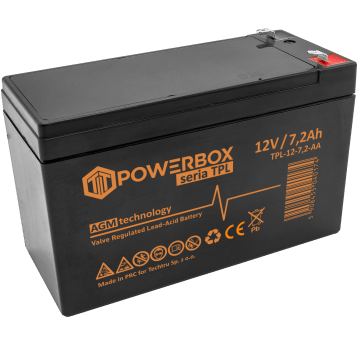 POWERBOX TPL Akumulator VRLA AGM 12V 7,2Ah (Żywotność 10-12 lat)