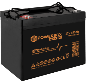 POWERBOX TPL Akumulator VRLA AGM 12V 80Ah (Żywotność 12 lat)