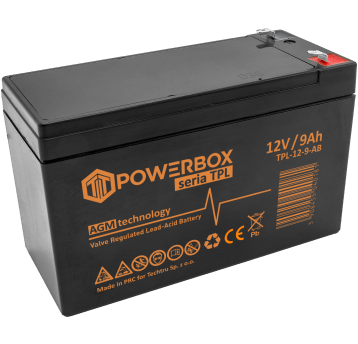 POWERBOX TPL Akumulator VRLA AGM 12V 9Ah (T2) (Żywotność 10-12 lat)