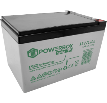 POWERBOX TPS Akumulator VRLA AGM 12V 12Ah (T2) (Żywotność 6-9 lat)