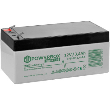 POWERBOX TPS Akumulator VRLA AGM 12V 3,4Ah (Żywotność 6-9 lat)